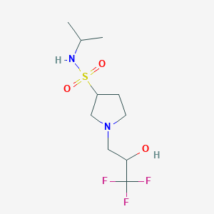 molecular formula C10H19F3N2O3S B7196130 N-propan-2-yl-1-(3,3,3-trifluoro-2-hydroxypropyl)pyrrolidine-3-sulfonamide 