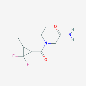 molecular formula C10H16F2N2O2 B7196140 N-(2-amino-2-oxoethyl)-2,2-difluoro-3-methyl-N-propan-2-ylcyclopropane-1-carboxamide 