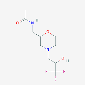 molecular formula C10H17F3N2O3 B7196148 N-[[4-(3,3,3-trifluoro-2-hydroxypropyl)morpholin-2-yl]methyl]acetamide 