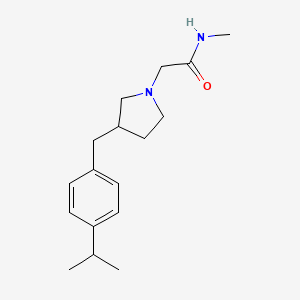 molecular formula C17H26N2O B7196169 N-methyl-2-[3-[(4-propan-2-ylphenyl)methyl]pyrrolidin-1-yl]acetamide 
