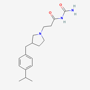 molecular formula C18H27N3O2 B7196171 N-carbamoyl-3-[3-[(4-propan-2-ylphenyl)methyl]pyrrolidin-1-yl]propanamide 