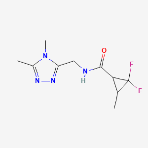molecular formula C10H14F2N4O B7196185 N-[(4,5-dimethyl-1,2,4-triazol-3-yl)methyl]-2,2-difluoro-3-methylcyclopropane-1-carboxamide 