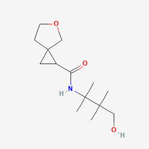 molecular formula C14H25NO3 B7196284 N-(4-hydroxy-2,3,3-trimethylbutan-2-yl)-5-oxaspiro[2.4]heptane-2-carboxamide 