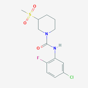 molecular formula C13H16ClFN2O3S B7196379 N-(5-chloro-2-fluorophenyl)-3-methylsulfonylpiperidine-1-carboxamide 