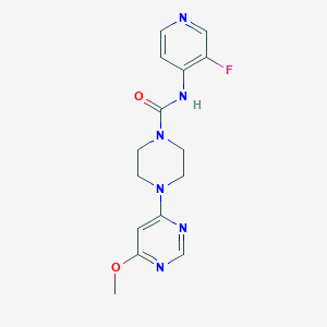 molecular formula C15H17FN6O2 B7196401 N-(3-fluoropyridin-4-yl)-4-(6-methoxypyrimidin-4-yl)piperazine-1-carboxamide 