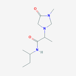 molecular formula C11H21N3O2 B7196425 N-butan-2-yl-2-(3-methyl-4-oxoimidazolidin-1-yl)propanamide 