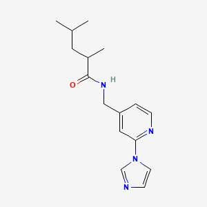 molecular formula C16H22N4O B7196464 N-[(2-imidazol-1-ylpyridin-4-yl)methyl]-2,4-dimethylpentanamide 