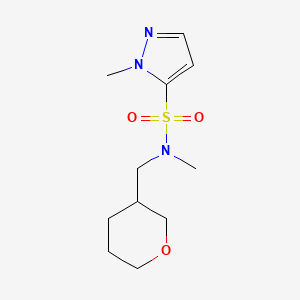 molecular formula C11H19N3O3S B7196569 N,2-dimethyl-N-(oxan-3-ylmethyl)pyrazole-3-sulfonamide 