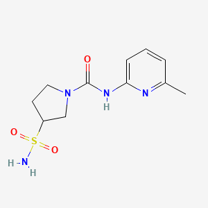 molecular formula C11H16N4O3S B7196594 N-(6-methylpyridin-2-yl)-3-sulfamoylpyrrolidine-1-carboxamide 