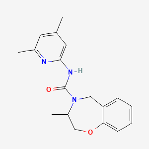 molecular formula C18H21N3O2 B7196657 N-(4,6-dimethylpyridin-2-yl)-3-methyl-3,5-dihydro-2H-1,4-benzoxazepine-4-carboxamide 