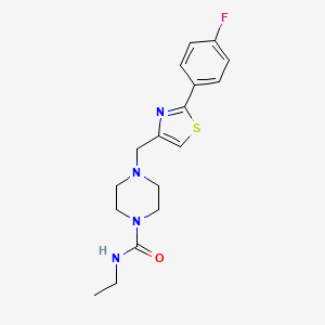 molecular formula C17H21FN4OS B7196700 N-ethyl-4-[[2-(4-fluorophenyl)-1,3-thiazol-4-yl]methyl]piperazine-1-carboxamide 