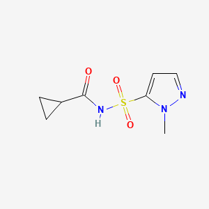 molecular formula C8H11N3O3S B7196711 N-(2-methylpyrazol-3-yl)sulfonylcyclopropanecarboxamide 