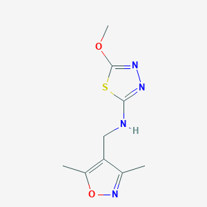 molecular formula C9H12N4O2S B7196746 N-[(3,5-dimethyl-1,2-oxazol-4-yl)methyl]-5-methoxy-1,3,4-thiadiazol-2-amine 