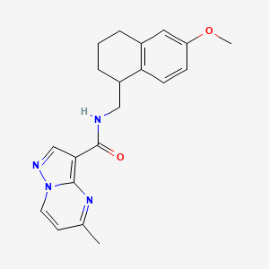 molecular formula C20H22N4O2 B7196836 N-[(6-methoxy-1,2,3,4-tetrahydronaphthalen-1-yl)methyl]-5-methylpyrazolo[1,5-a]pyrimidine-3-carboxamide 