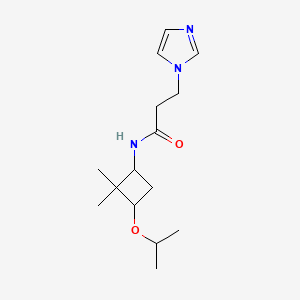 molecular formula C15H25N3O2 B7196850 N-(2,2-dimethyl-3-propan-2-yloxycyclobutyl)-3-imidazol-1-ylpropanamide 