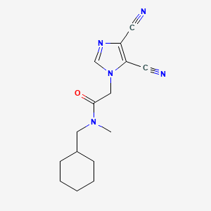 molecular formula C15H19N5O B7196896 N-(cyclohexylmethyl)-2-(4,5-dicyanoimidazol-1-yl)-N-methylacetamide 