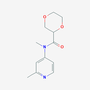 molecular formula C12H16N2O3 B7197052 N-methyl-N-(2-methylpyridin-4-yl)-1,4-dioxane-2-carboxamide 