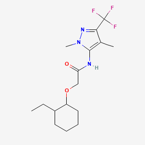 molecular formula C16H24F3N3O2 B7197077 N-[2,4-dimethyl-5-(trifluoromethyl)pyrazol-3-yl]-2-(2-ethylcyclohexyl)oxyacetamide 