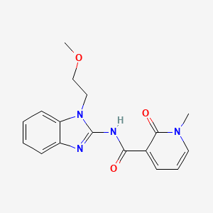 molecular formula C17H18N4O3 B7197103 N-[1-(2-methoxyethyl)benzimidazol-2-yl]-1-methyl-2-oxopyridine-3-carboxamide 
