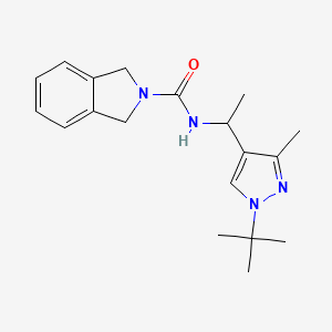 molecular formula C19H26N4O B7197115 N-[1-(1-tert-butyl-3-methylpyrazol-4-yl)ethyl]-1,3-dihydroisoindole-2-carboxamide 