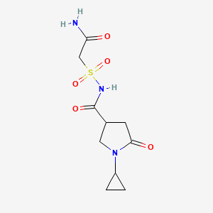 molecular formula C10H15N3O5S B7197151 N-(2-amino-2-oxoethyl)sulfonyl-1-cyclopropyl-5-oxopyrrolidine-3-carboxamide 