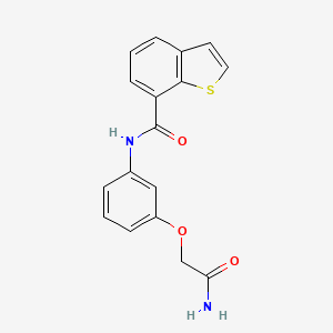 molecular formula C17H14N2O3S B7197187 N-[3-(2-amino-2-oxoethoxy)phenyl]-1-benzothiophene-7-carboxamide 