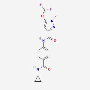 molecular formula C16H16F2N4O3 B7197191 N-[4-(cyclopropylcarbamoyl)phenyl]-5-(difluoromethoxy)-1-methylpyrazole-3-carboxamide 