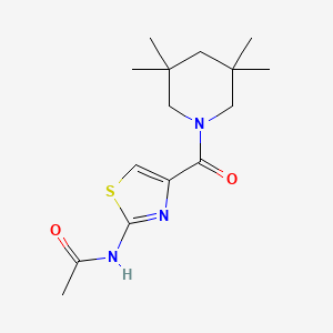 molecular formula C15H23N3O2S B7197238 N-[4-(3,3,5,5-tetramethylpiperidine-1-carbonyl)-1,3-thiazol-2-yl]acetamide 