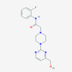 molecular formula C17H20FN5O2 B7197249 N-(2-fluorophenyl)-2-[4-[4-(hydroxymethyl)pyrimidin-2-yl]piperazin-1-yl]acetamide 