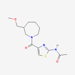 molecular formula C14H21N3O3S B7197360 N-[4-[3-(methoxymethyl)azepane-1-carbonyl]-1,3-thiazol-2-yl]acetamide 