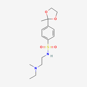 molecular formula C15H24N2O4S B7197422 N-[2-[ethyl(methyl)amino]ethyl]-4-(2-methyl-1,3-dioxolan-2-yl)benzenesulfonamide 