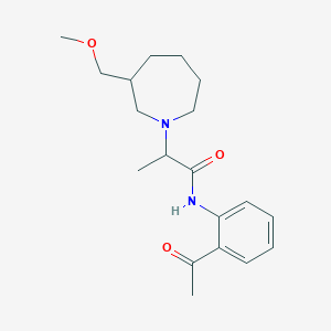 molecular formula C19H28N2O3 B7197458 N-(2-acetylphenyl)-2-[3-(methoxymethyl)azepan-1-yl]propanamide 