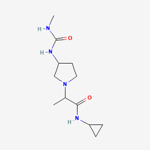 molecular formula C12H22N4O2 B7197470 N-cyclopropyl-2-[3-(methylcarbamoylamino)pyrrolidin-1-yl]propanamide 