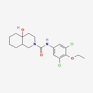 molecular formula C18H24Cl2N2O3 B7197489 N-(3,5-dichloro-4-ethoxyphenyl)-4a-hydroxy-1,3,4,5,6,7,8,8a-octahydroisoquinoline-2-carboxamide 