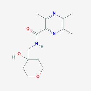 molecular formula C14H21N3O3 B7197505 N-[(4-hydroxyoxan-4-yl)methyl]-3,5,6-trimethylpyrazine-2-carboxamide 