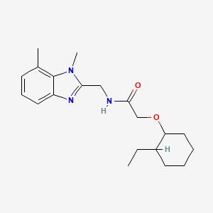 molecular formula C20H29N3O2 B7197521 N-[(1,7-dimethylbenzimidazol-2-yl)methyl]-2-(2-ethylcyclohexyl)oxyacetamide 