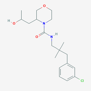 molecular formula C19H29ClN2O3 B7197533 N-[3-(3-chlorophenyl)-2,2-dimethylpropyl]-3-(2-hydroxypropyl)morpholine-4-carboxamide 