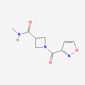 molecular formula C9H11N3O3 B7197624 N-methyl-1-(1,2-oxazole-3-carbonyl)azetidine-3-carboxamide 