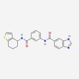 molecular formula C23H20N4O2S B7197631 N-[3-(4,5,6,7-tetrahydro-1-benzothiophen-4-ylcarbamoyl)phenyl]-3H-benzimidazole-5-carboxamide 