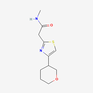 molecular formula C11H16N2O2S B7197757 N-methyl-2-[4-(oxan-3-yl)-1,3-thiazol-2-yl]acetamide 