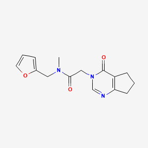 molecular formula C15H17N3O3 B7197811 N-(furan-2-ylmethyl)-N-methyl-2-(4-oxo-6,7-dihydro-5H-cyclopenta[d]pyrimidin-3-yl)acetamide 