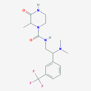 molecular formula C17H23F3N4O2 B7197886 N-[2-(dimethylamino)-2-[3-(trifluoromethyl)phenyl]ethyl]-2-methyl-3-oxopiperazine-1-carboxamide 