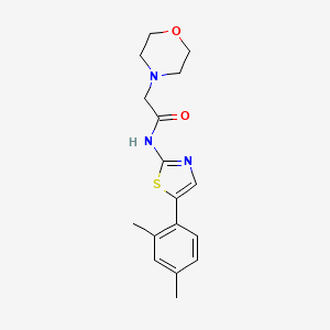 molecular formula C17H21N3O2S B7197922 N-[5-(2,4-dimethylphenyl)-1,3-thiazol-2-yl]-2-morpholin-4-ylacetamide 