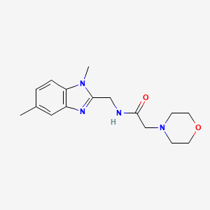 molecular formula C16H22N4O2 B7197930 N-[(1,5-dimethylbenzimidazol-2-yl)methyl]-2-morpholin-4-ylacetamide 