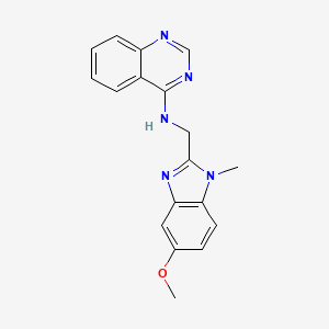 molecular formula C18H17N5O B7197998 N-[(5-methoxy-1-methylbenzimidazol-2-yl)methyl]quinazolin-4-amine 