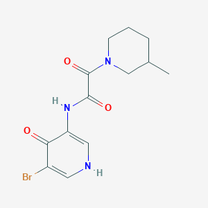 molecular formula C13H16BrN3O3 B7198015 N-(5-bromo-4-oxo-1H-pyridin-3-yl)-2-(3-methylpiperidin-1-yl)-2-oxoacetamide 