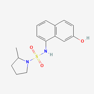 molecular formula C15H18N2O3S B7198041 N-(7-hydroxynaphthalen-1-yl)-2-methylpyrrolidine-1-sulfonamide 