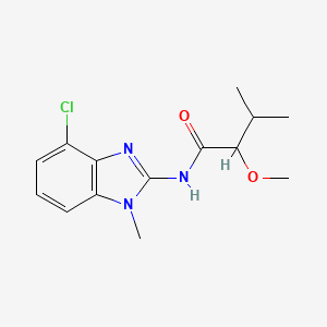 molecular formula C14H18ClN3O2 B7198083 N-(4-chloro-1-methylbenzimidazol-2-yl)-2-methoxy-3-methylbutanamide 