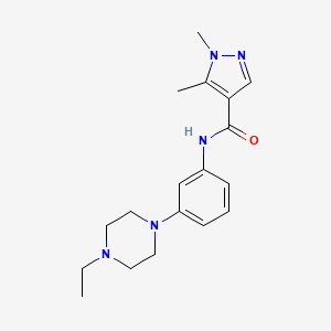 molecular formula C18H25N5O B7198128 N-[3-(4-ethylpiperazin-1-yl)phenyl]-1,5-dimethylpyrazole-4-carboxamide 