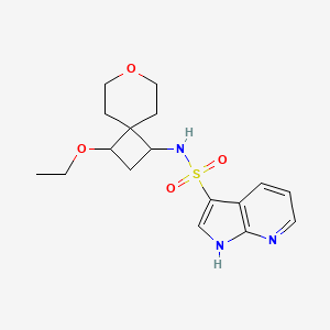 molecular formula C17H23N3O4S B7198160 N-(3-ethoxy-7-oxaspiro[3.5]nonan-1-yl)-1H-pyrrolo[2,3-b]pyridine-3-sulfonamide 